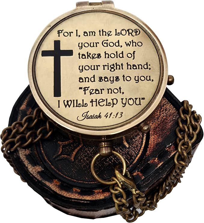 Brass Nautical - Brass Compass Engraved Gift for Son, Grandson, Daughter, Baptism, Confirmation Communion Godson Church Graduation Day
