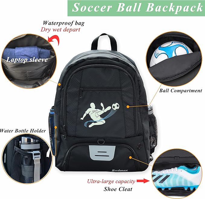 Soccer Ball Bag-Backpack for Basketball,Volleyball with Cleat Shoes and Ball Compartment for Sports Team,Trainning