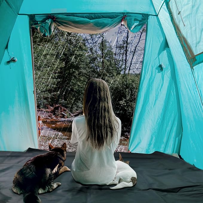 Ultralight Tent Footprint, Waterproof Camping Tent Tarp with Floor Saver, 108''x 108'' Camping Tarp Ground Cover for Hiking, Backpacking - Storage Bag Included