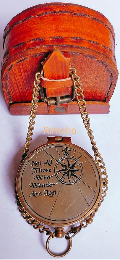 Nautical Pocket Compass Not All Those Engraved Brass Camping Compass Engraved Pocket Compass for Trekking Survival Outdoor Item by SANA Nautical Compass, 5 x 5 x 1.8''