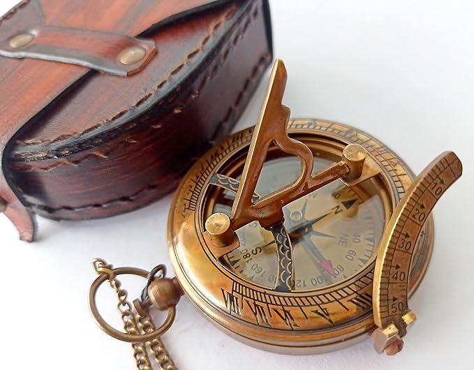 to My Son Compass Personalized Sundial Compass with Leather Case/Gift for Son/to My Son Gifts/Mom to Son Gift/Dad to Son/Grandson Gift, Directional Magnetic Sundial Compass