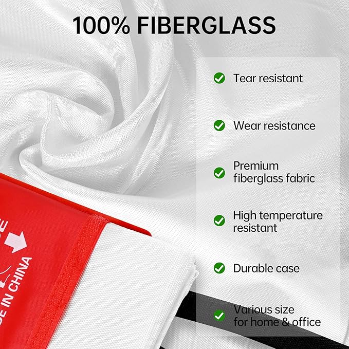 Safewayfire Emergency Fire Blanket - 6 Pack, 40'' x 40'' Fire Suppression Blanket for Kitchen, Fireproof Fiberglass Blanket for Home Safety, Swift Safe Fiberglass Fire Blankets