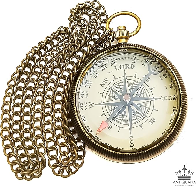 God is with You Wherever You Go Engraved Compass with Authentic Leather Case Brass Compass Directional Compass, Baptism Gifts for Boys & Girls, First Communion (BLC2)