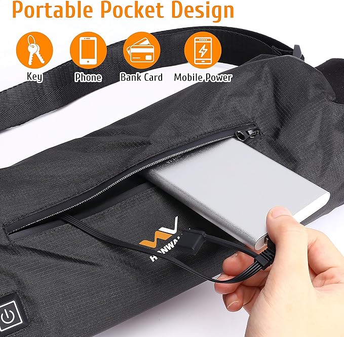 Electric Heated Hand Warmer Pouch, Gloves with Double Sided Heating Areas- Portable USB Heated Hand Muff for Men & Women - Ideal for Football, Hunting,Fishing,Camping, Golf ,Power Bank Not Included