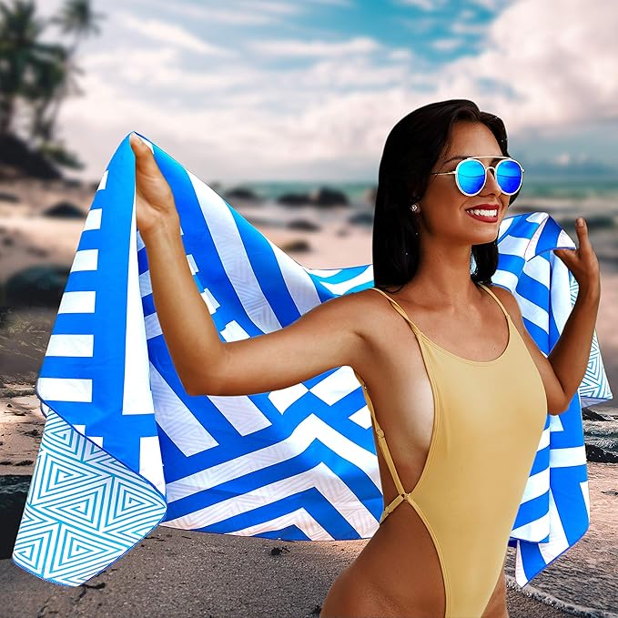 Elite Trend Microfiber Beach Towel - Extra Large 78x35 Inch Sand Free Quick Dry Towel for Travel, Swimming, Pool, Yoga, Hiking, Camping – Lightweight Fast Drying Microfiber Towel Compact for Adults
