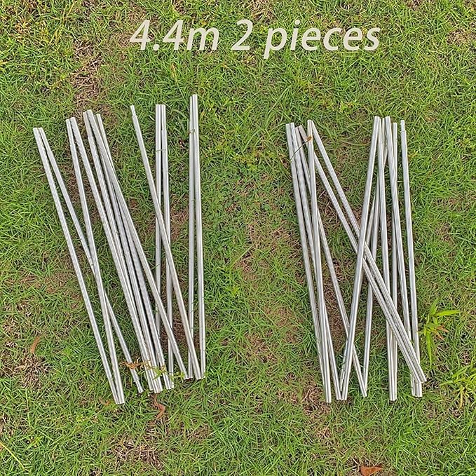 Tent Pole Replacement 11.8 ft 13 ft 14.5 ft Aluminum Tent Rod 0.3 inch Outdoor Camping Collapsible Tent Frame Repair Accessory (2 Pole, 14.5 ft)