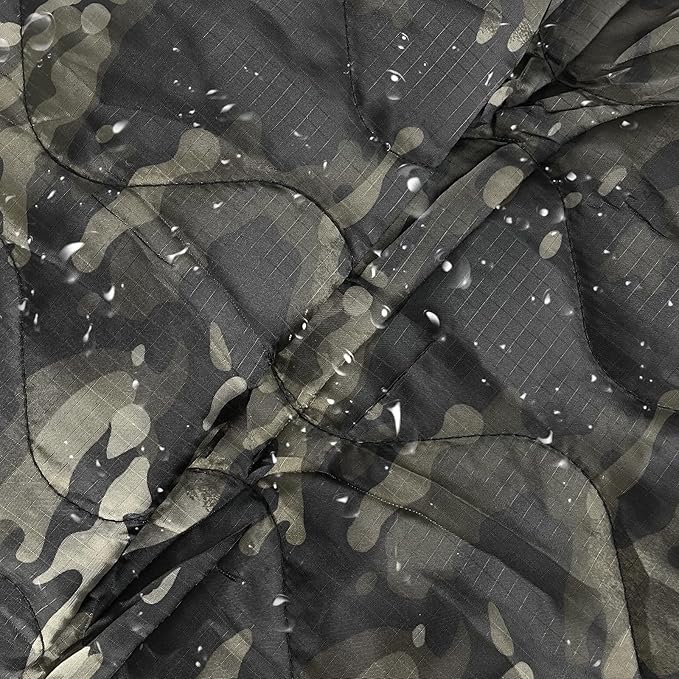 Military Woobie Blanket Thermal Insulated Poncho Liner Camping with Drawstring Carry Bag Waterproof for Outdoor Hiking