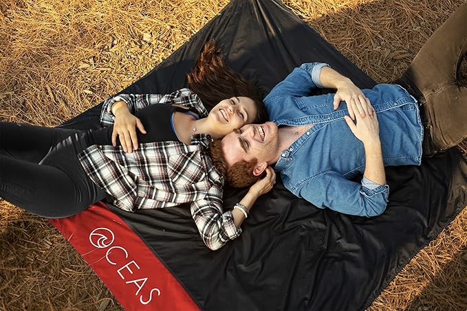 Oceas Outdoor Pocket Blanket - Ideal Sand Proof and Waterproof Picnic Blanket for Beach, Hiking, and Festival Use - Foldable and Compact Mat Easily Fits Into Small Portable Bag