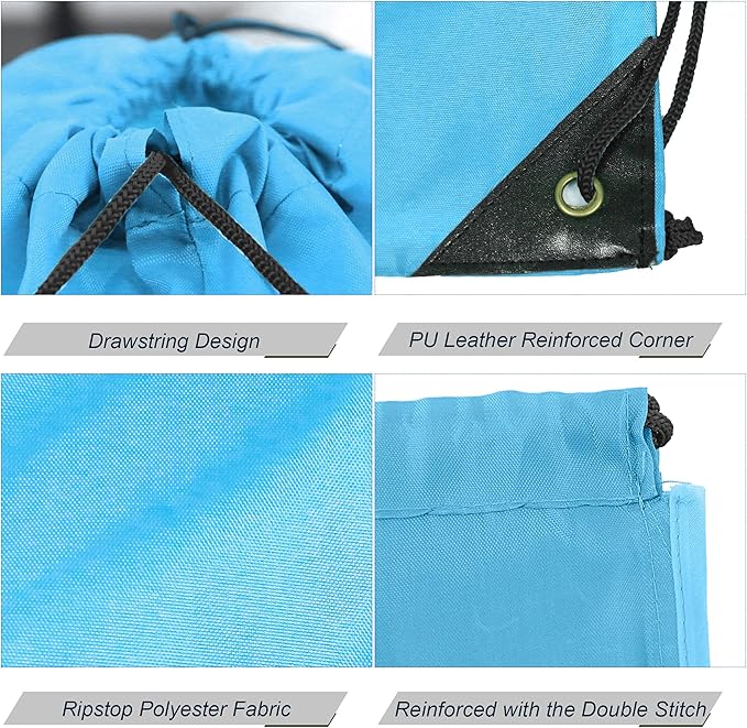 BeeGreen Drawstring Backpack Bags 20,30,50 Packs Reflective String Bags for Gym Sport Trip Cinch Sack DIY for Women Men