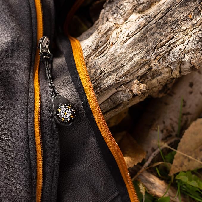 Sun Company ZiprComp - Micro Ball Compass with Lanyard | Zipper Pull Compass for Jacket, Parka, or Pack