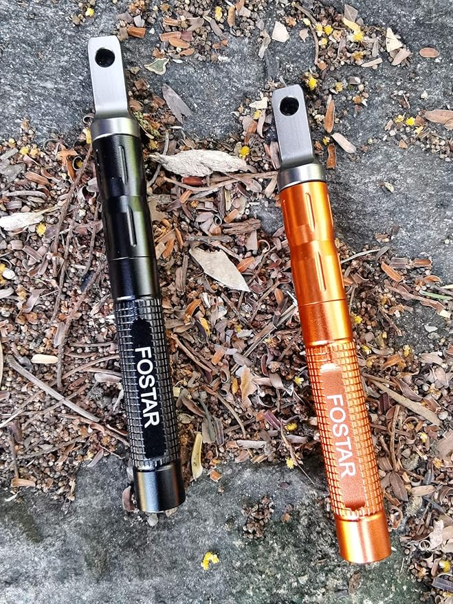 FOSTAR 2PCS Upgrade Ferro Rod Fire Starter,Replaceable Flint Fire Steel Rod, Great for Emergency Survival, Camping, Hiking, Bush-Craft, Hunting, Fishing, EDC, BBQ (Orange and Black)