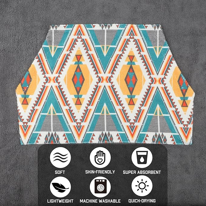Rainleaf Surf Poncho Changing Towel Quick Dry Pool Swim Beach Towel with Hood and Front Pocket Warm and Soft Microfiber RobeTowel for Women and Men Gray Geometric Pocket