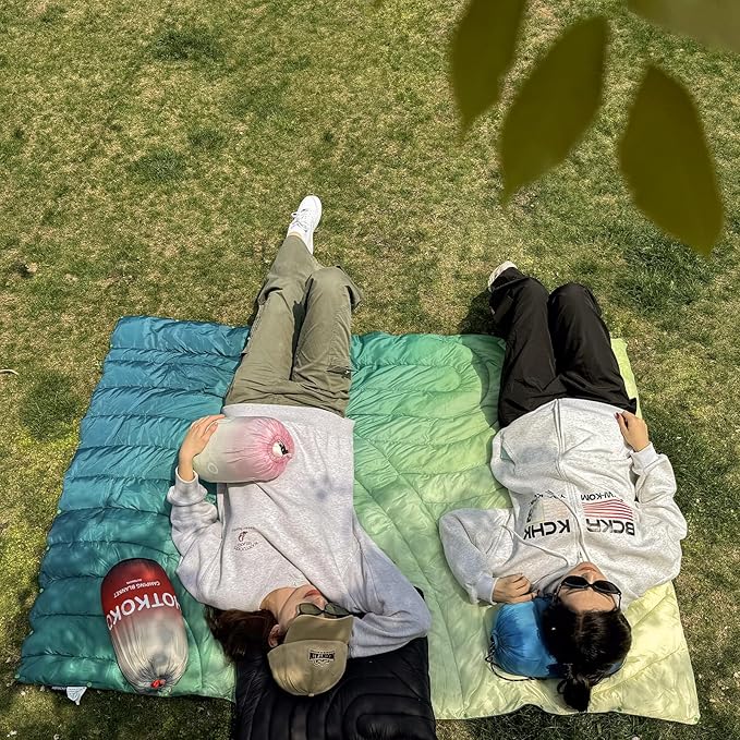 Camping Blanket,Lightweight Down Alternative Puffy Printed Camping Blanket Packable Outdoor Blanket for Camping,Traveling, Stadium, Hiking, Picnics