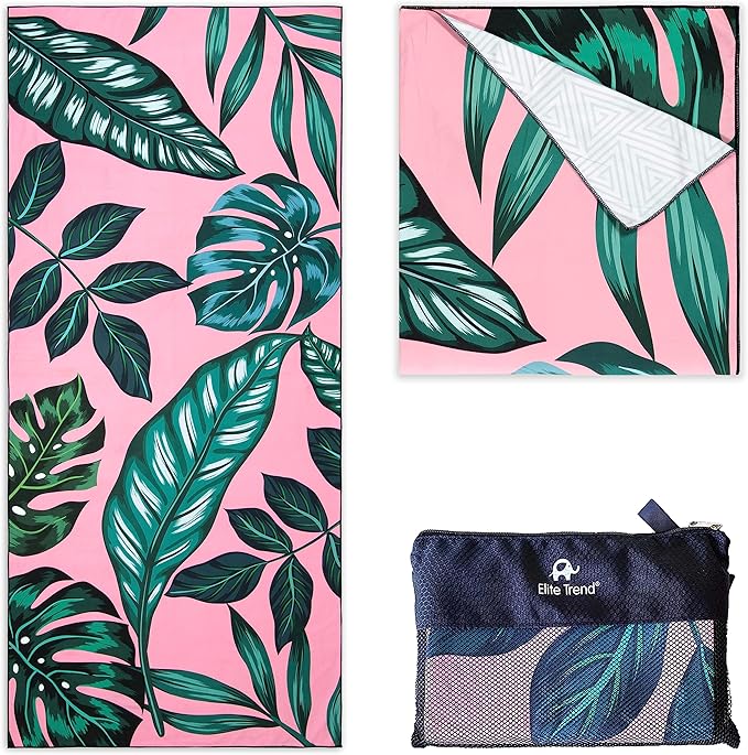 Elite Trend Microfiber Beach Towel - Extra Large 78x35 Inch Sand Free Quick Dry Towel for Travel, Swimming, Pool, Yoga, Hiking, Camping – Lightweight Fast Drying Microfiber Towel Compact for Adults