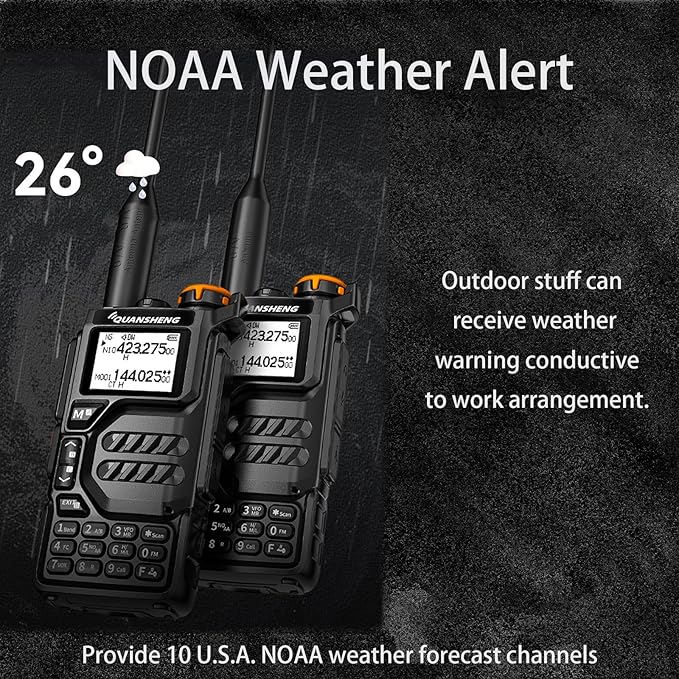Quansheng UV-K5 Radio USB-C Charging Dual Band Two Way Radio Long Range for Adult 5W Long Range Handheld Radio NOAA Scrambler/DTMF One Key Copy Frequency
