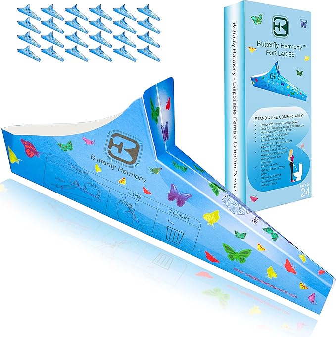 S3 (8-20 Funnels) Disposable Paper Female Urination Device, Women Urinals Portable, Toilet Funnel Urinal for Camping Hiking, Pee Urine Devices for Travel She Girl Woman