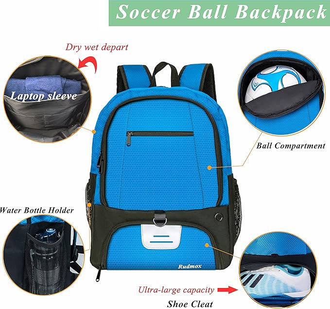 Soccer Ball Bag-Backpack for Basketball,Volleyball with Cleat Shoes and Ball Compartment for Sports Team,Trainning