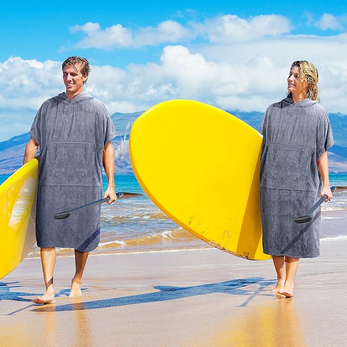 Catalonia Surf Poncho Changing Towel Robe for Adults Men Women, Water Absorbent Wetsuit Change Poncho for Surfing Swimming