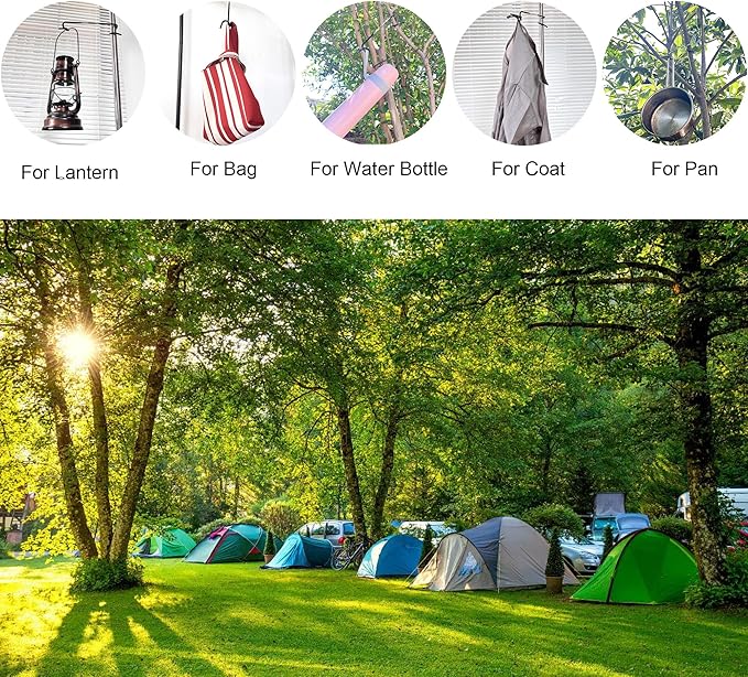 Camping Lantern Hook Hanger Tent Light Outdoor Lamp Hanger Big Non-Slip for Camping Hiking - 2pcs