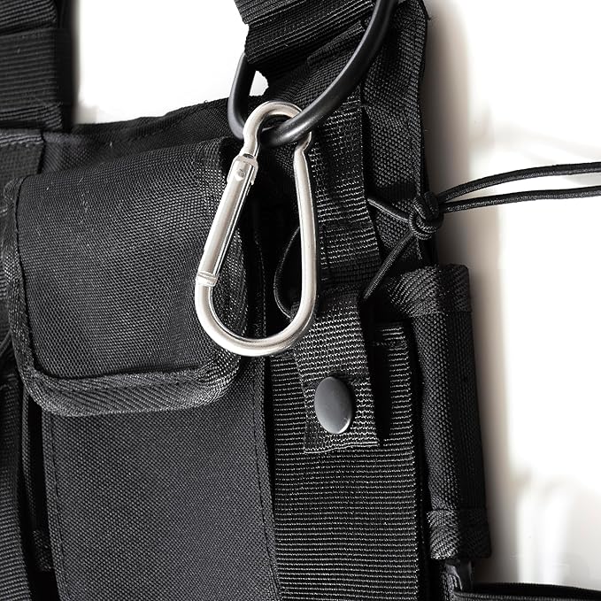 Radio Chest Harness - Over Shoulder Tactical Front Pack Rig Holster Vest w/Strap Belt Bag Pouch Case for Walkie Talkie/ 2-Way Radios, Men Women Accessories Gear Holder Utility Rescue Search