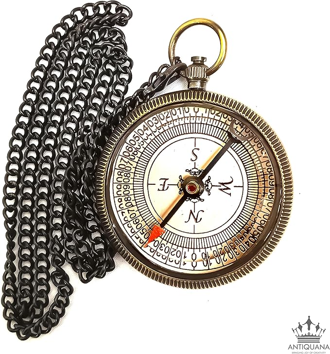 to My Grand Son Engraved Compass with Authentic Leather Case Brass Compass Directional Compass, Baptism Gifts for Boys & Girls, First Communion (BLC3)