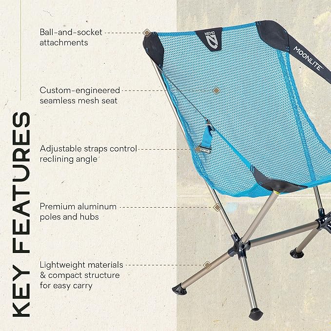 NEMO Moonlite Reclining Camp Chair - Bluebird