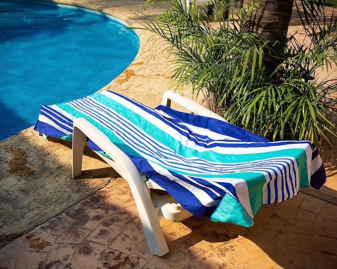 Elite Trend Large Beach Towel for Travel – 63x31 Inch w/Bag – Lightweight Microfiber, Compact, Soft, Quick Dry, Sand Free – for Swimming, Pool, Camping, Yoga, Workout, Golf – Ocean