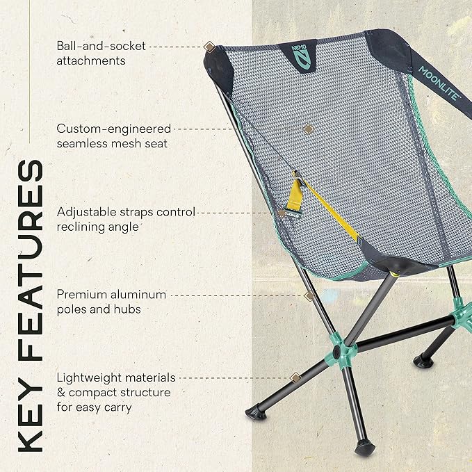 NEMO Moonlite Reclining Camp Chair - Fortress/Goldfinch
