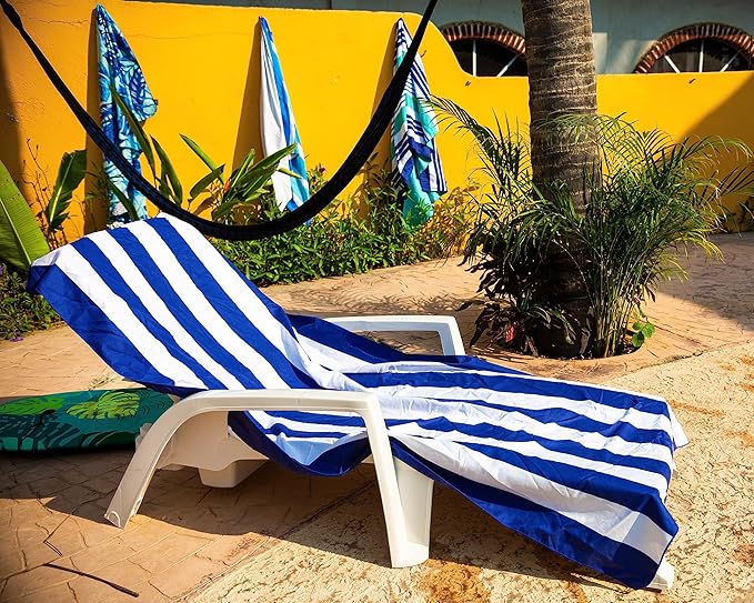 Elite Trend Large Beach Towel for Travel – 63x31 Inch w/Bag – Lightweight Microfiber, Compact, Soft, Quick Dry, Sand Free – for Swimming, Pool, Camping, Yoga, Workout, Golf – Cabana Navy