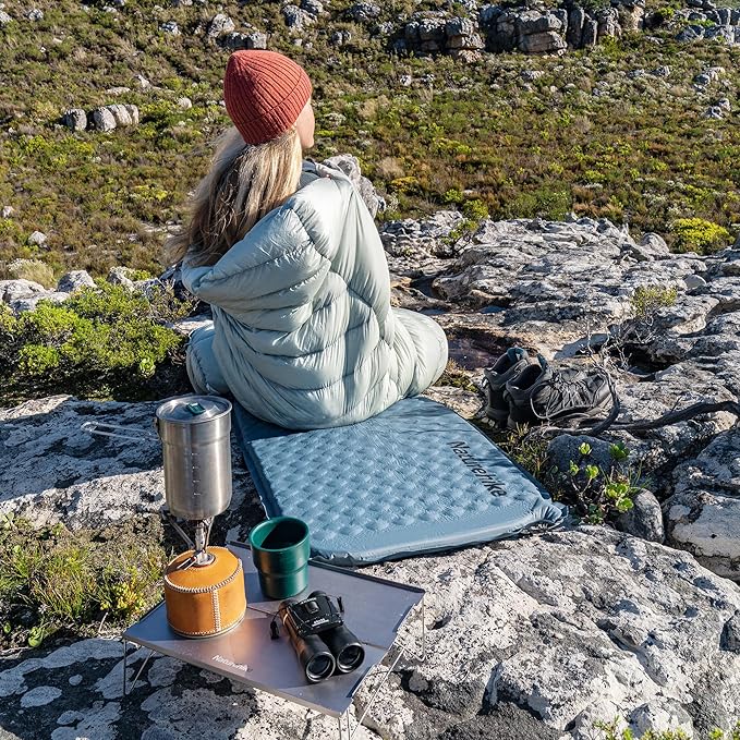 Naturehike Ultralight Self Inflating Insulated Sleeping Pad, 1.4in Lightweight Rectangular/Mummy Sleeping Mat for Camping Backpacking Hiking Traveling, ISPO Award Winner 2024