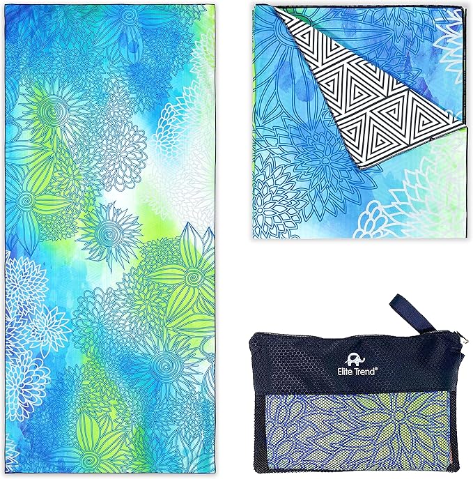 Elite Trend Microfiber Beach Towel - Extra Large 78x35 Inch Sand Free Quick Dry Towel for Travel, Swimming, Pool, Yoga, Hiking, Camping – Lightweight Fast Drying Microfiber Towel Compact for Adults