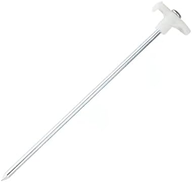 Tent Stakes, Galvanized Steel Pop Up Tent Stakes Pegs with Fluorescent Stopper for Pitching Camping Tents Canopy (White 20pcs)