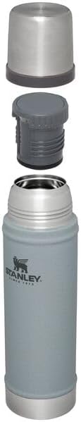 Stanley Classic Legendary Vacuum Bottle 20 oz | Wide Mouth with Leakproof Cup Lid | Keep Drinks Hot or Cold | Packable for Travel | Insulated Stainless Steel Thermos | BPA-Free | Hammertone Silver