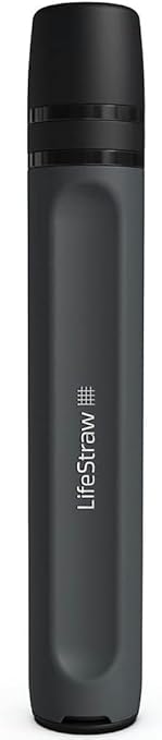 LifeStraw Peak Series - Personal Water Filter Straw for Backup Filtration, Emergency, Survival, and Ultralight Hydration, BPA-Free, Dark Mountain Gray