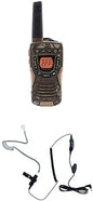 Cobra ACXT1035R FLT CAMO Floating and Waterproof Walkie Talkies for Adults with Compatible Cobra Surveillance Headset: Rechargeable, 22 Channels, Long-Range, 2 Two-Way Radios, 2 Headsets
