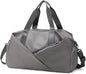 Gym Bag for Men & Women with Shoe Wet Compartment and Wet Pocket, Waterproof Sports Bags for Men, Weekender Overnight Bag, Sport Gym Tote Bags Swimming Yoga (Grey)