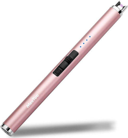MeeToo Candle Lighter Electric Lighter Rechargeable USB Type-C Lighters for Candle BBQ Camping Fireworks (Rose Gold)