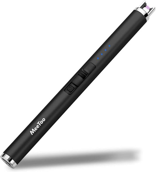 MeeToo Candle Lighter Electric Lighter Rechargeable USB Type-C Lighters for Candle BBQ Camping Fireworks (Black)