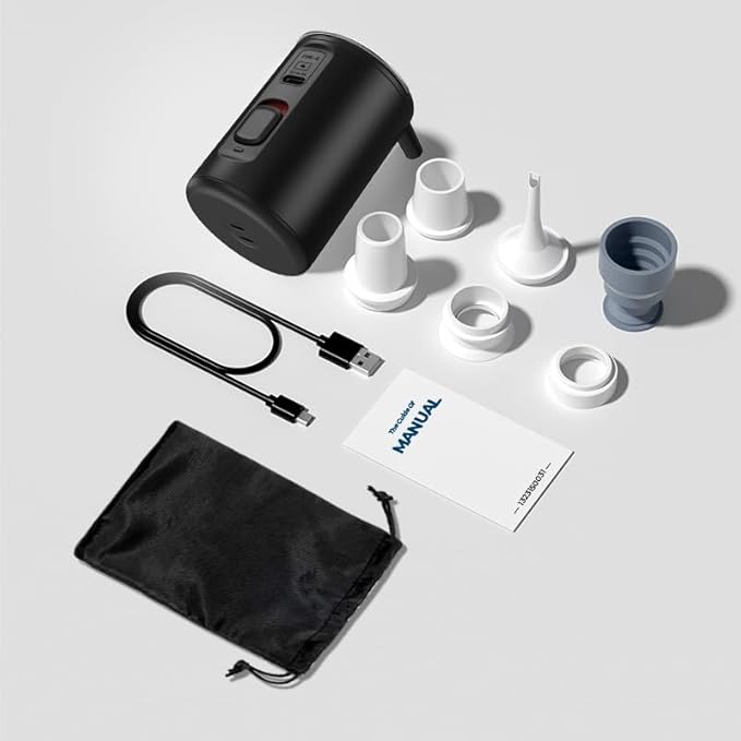 Portable Air Pump for Inflatables, VOLLYC Electric Mini Air Mattress Pump with USB Rechargeable to Inflate/Deflate - Perfect for Camping, Pool Floats, Air Mattress, Vacuum Storage Bags