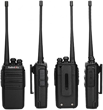 Radioddity GA-2S Long Range Walkie Talkies for Adults UHF Two Way Radio Rechargeable with Micro USB Charging + Air Acoustic Earpiece with Mic + Programming Cable, for School Retail Business (6 Pack)
