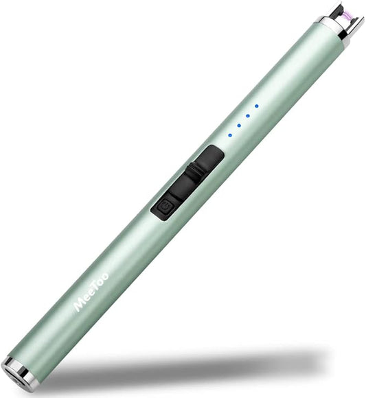 MeeToo Candle Lighter Electric Lighter Rechargeable USB Type-C Lighters for Candle BBQ Camping Fireworks (Green)
