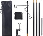 Outdoor Camping Hiking Lamp Post Pole Foldable Portable Fishing Light Lantern Fixing Stand Aluminum Alloy for Ground Table 2 in1