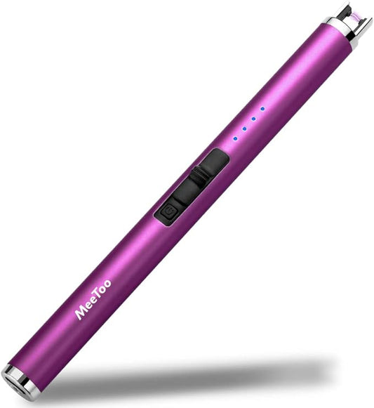 MeeToo Candle Lighter Electric Lighter Rechargeable USB Type-C Lighters for Candle BBQ Camping Fireworks (Purple)