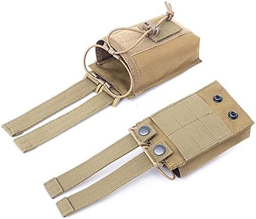 Tactical Radio Pouch - 1000D Tactical Molle Adjustable Two Way Radios Holder Bag Case for Walkie Talkies