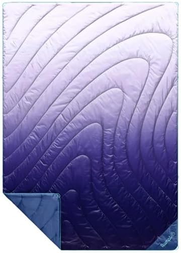 Rumpl Original Puffy Blanket - Warm Puffy Camping Blanket, 100% Recycled Polyester Insulation, Lightweight, Packable, Water-Resistant, Outdoor Puffer Blanket, 52"x75", V2, Lavender Fade