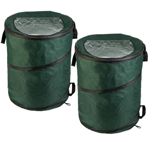 Wakeman Outdoor Trash Can 2-Pack - 46-Gallon Collapsible Garbage Cans - Pop Up Trash Cans for Camping, Storage, or Yard Waste Outdoors (Green)