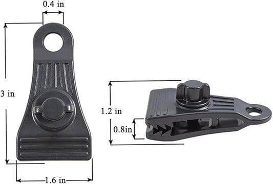 DSkoiph Heavy Duty Outdoor Camping Tarp Clips and D-Shaped Carabiner Hanging Hook Kit Tarp Clamps Thumb Screw Tent Fasteners Clips with Carabiner for Camping Outdoor Activities 24PCS