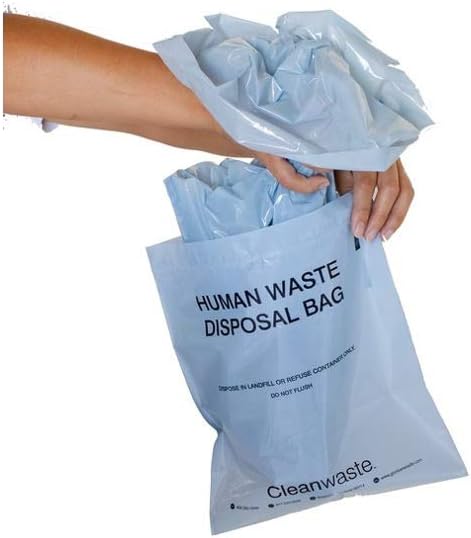 Sani-Bag+ by Cleanwaste Commode Liners, 25 Individually Wrapped Liners Sanitary-for Home Hospice Self Contained Waste Disposal, Absorbent Liner w/Gel Powder to Solidify Liquids, Odor Free Spill Proof