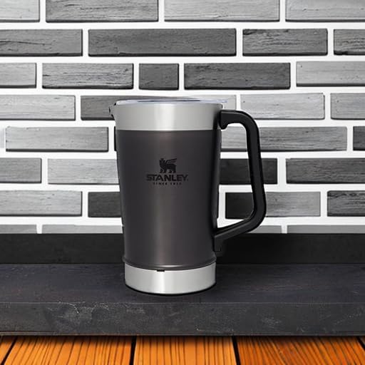Stanley Stay-Chill Pitcher 64 oz | Cold Water, Beer, and Drink Pitcher with Lid | Large Capacity Durable Beverage Container with Handle | Insulated Stainless Steel | BPA-Free