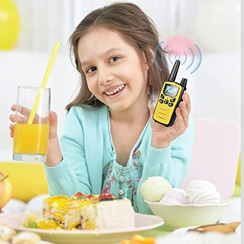 Walkie Talkies for Adults 3 Pack Rechargeable Two-Way Radios Long Range 5 Miles with USB Charging Cable Blue Yellow Pink Walkie Talkies for Camping Hiking Adult